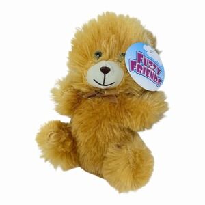 NWT Fuzzy Friends Plush 8 Inch Light Brown Teddy Bear Stuffed Animal Toy